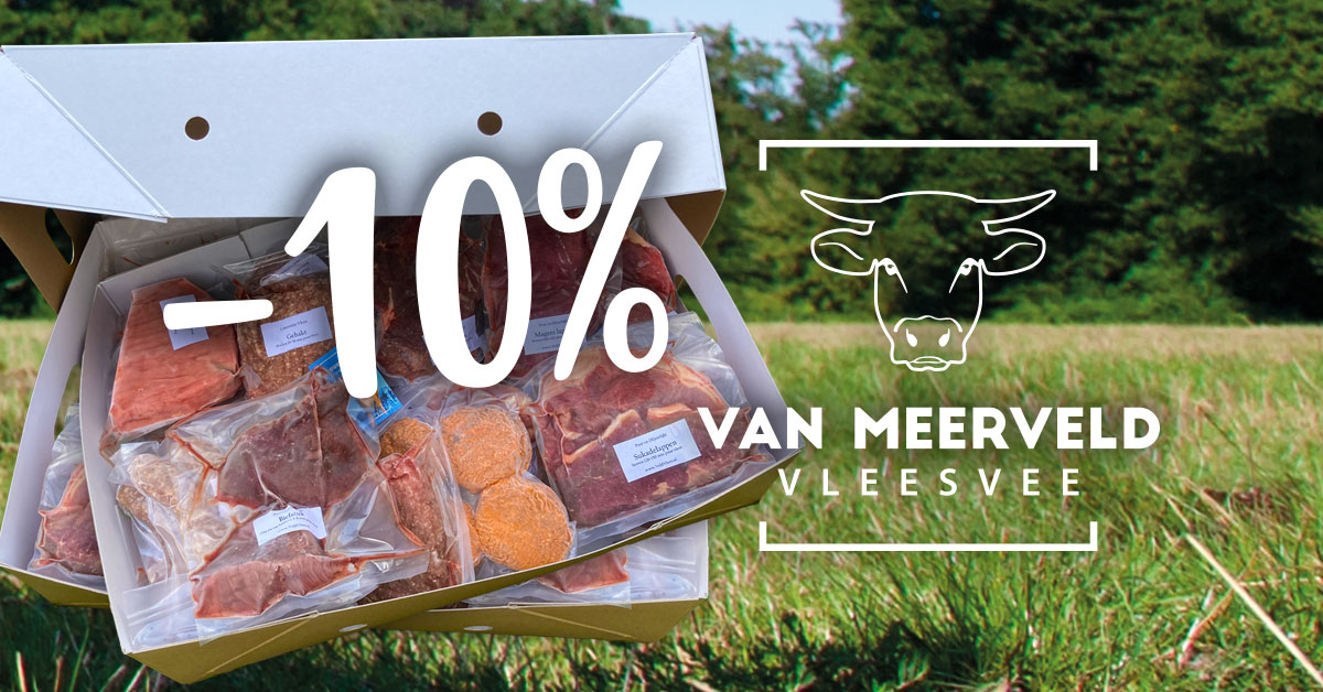 10% korting op vlees van Van Meerveld vleesvee